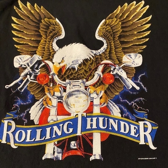🌟 Rolling Thunder Eagle Motorcycle Biker Black T Shirt 
Size 2XL. - Picture 5 of 8